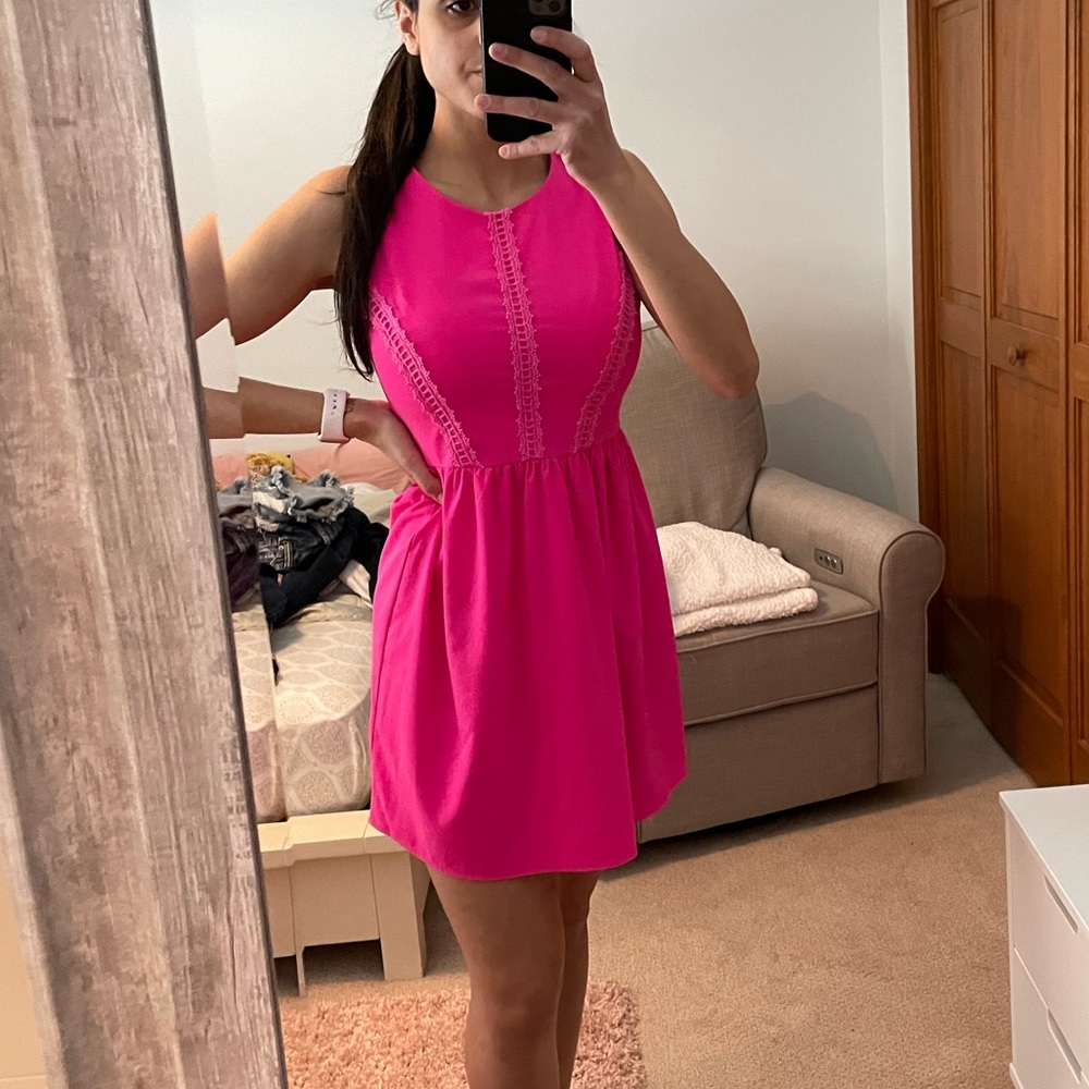 Hot pink mini dress!